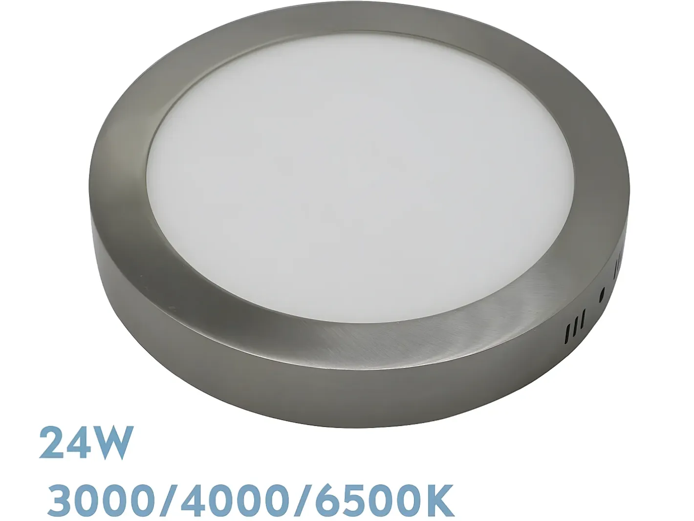 New AKUNADECOR Downlight Diorita Redondo Niquel 24w 3000k-4000k-6500k Plateado