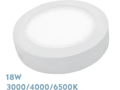AKUNADECOR Plafón-Downlight Diorita Redondo Led 18w 3000k-4000k-6500k Blanco