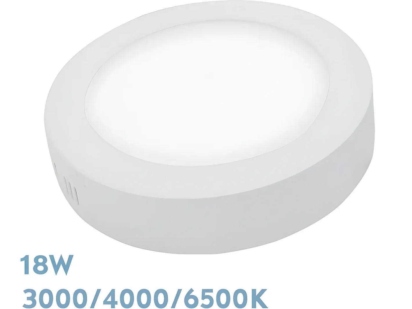 AKUNADECOR Plafón-Downlight Diorita Redondo Led 18w 3000k-4000k-6500k Blanco