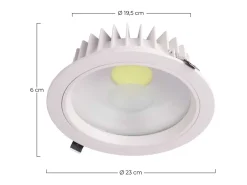 7H SEVEN HOUSE Plafón-Downlight LED Empotrable Redondo 35W 2850lm Ø20cm 3000K Eilen Blanco