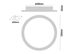 PRIMER LEADER Plafón-Downlight LED Ultraslim Empotrable Redondo 15W 1100lm Ø20,5cm 4000K Aluminio 1 Gris