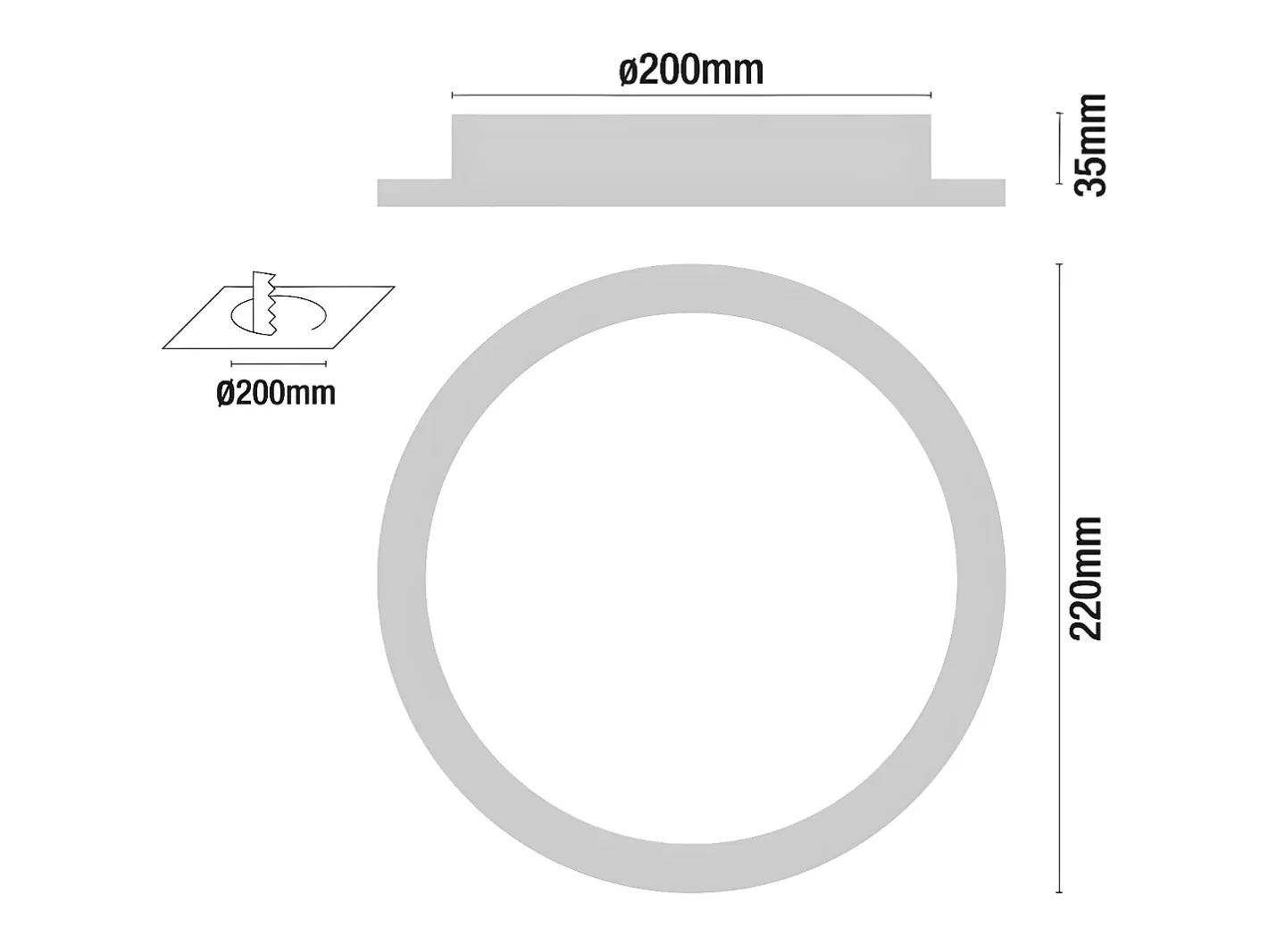 PRIMER LEADER Plafón-Downlight LED Ultraslim Empotrable Redondo 15W 1100lm Ø20,5cm 4000K Aluminio 1 Gris
