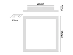 7H SEVENON Downlight LED Ultraslim Empotrable Cuadrado 15W 1100lm 20.5x20.5cm 4000K Aluminio 7hSevenOn LED Gris Discount