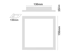 7H SEVEN HOUSE Downlight LED Ultraslim Empotrable Cuadrado 9W 720lm 13x13cm Calido Eilen Blanco New