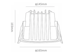 Ledkia Plafón-Downlight LED 25W Circular HOTEL Corte Ø 145 mm VisualConfort UGR11 5000K Frío Blanco
