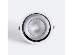 Ledkia Iluminación Exterior-Downlight LED 40W Circular Premium CRI90 Corte Ø 180 mm 2700K Blanco Cálido Transparente