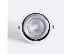 Ledkia Iluminación Exterior-Downlight LED 40W Circular Premium CRI90 Corte Ø 180 mm 2700K Blanco Cálido Transparente