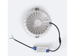Ledkia Iluminación Exterior-Downlight LED 40W Circular Premium CRI90 Corte Ø 180 mm 2700K Blanco Cálido Transparente