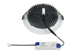 Ledkia Iluminación Exterior-Downlight LED 40W Circular AERO 130 lm/W Microprismático CCT Seleccionable Corte Ø 200 mm 3000K - 4000K - 6000K Seleccionable (Cálido-Neutro-Frío) Multicolor