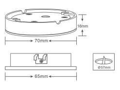 Ledkia Plafón-Downlight Plafón LED Bajo Mueble 3W 12V DC Circular Ø70 mm Seleccionable (Cálido-Neutro) Multicolor