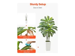 Discount Dracaena Artificial SucceBuy, 1,5 m, Planta Artificial Tropical en Maceta Blanca, Falso Árbol Tropical, Planta Falsa Hojas Polietileno para Salón, Oficina Verde