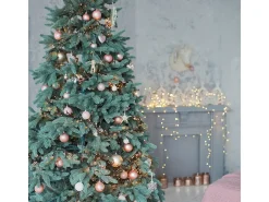 Outlet ECD Germany Luces navideñas 2016 LEDs 14,5m blanco cálido guirnalda luminosa impermeable interior/exterior IP44 iluminación para árbol de navidad Verde