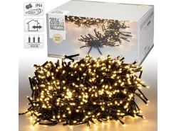 Outlet ECD Germany Luces navideñas 2016 LEDs 14,5m blanco cálido guirnalda luminosa impermeable interior/exterior IP44 iluminación para árbol de navidad Verde