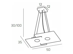 Sale Echo Sospensione 2 Luci Bianco Blanco