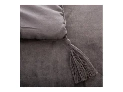 Atmosphera Edredón de terciopelo con borlas 80 x 180 cm Gris