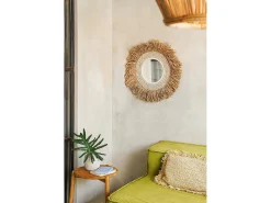 Clearance Bazar Bizar El Espejo Raffia Cowrie - Blanco Natural Multicolor
