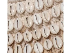 Clearance Bazar Bizar El Espejo Raffia Cowrie - Blanco Natural Multicolor
