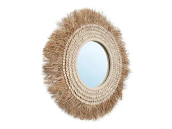 Clearance Bazar Bizar El Espejo Raffia Cowrie - Blanco Natural Multicolor