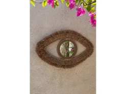 Bazar Bizar Espejo De Pared|Espejo-El Espejo Raffia Eye - Natural - M Color natural claro