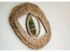 Bazar Bizar Espejo De Pared|Espejo-El Espejo Raffia Eye - Natural - M Color natural claro