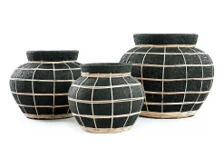 Bazar Bizar Jarrón-El Jarrón Belly - Natural - M Negro