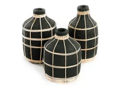 Bazar Bizar Jarrón-El Jarrón Whoopy - Natural - M Negro