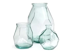 Online Bazar Bizar El Jarrón Wide Origami - Azul