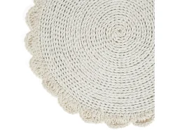 Bazar Bizar Mantelería-El Mantel Individual Macrame Marriage - Natural Blanco
