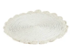 Bazar Bizar Mantelería-El Mantel Individual Macrame Marriage - Natural Blanco