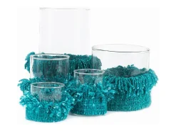 Bazar Bizar Portavelas Y Vela-El Portavelas Oh My Gee - Aqua - M Azul
