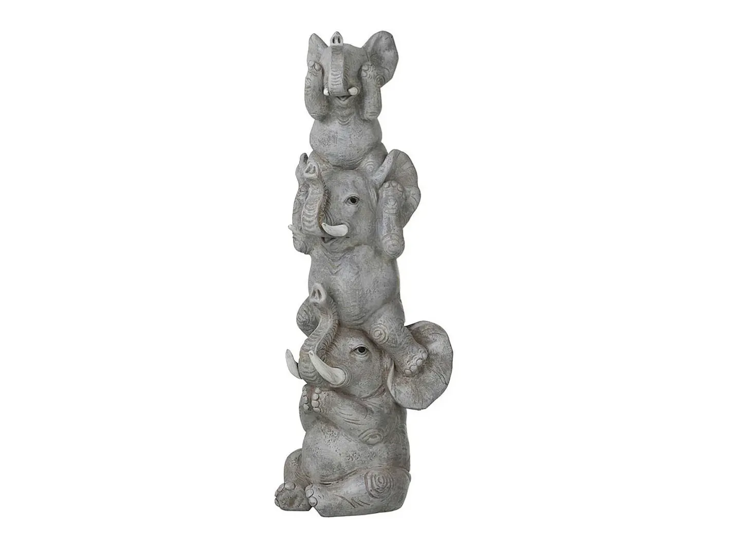 J-Line Elefantes de resina 10x10x32 cm Gris Hot