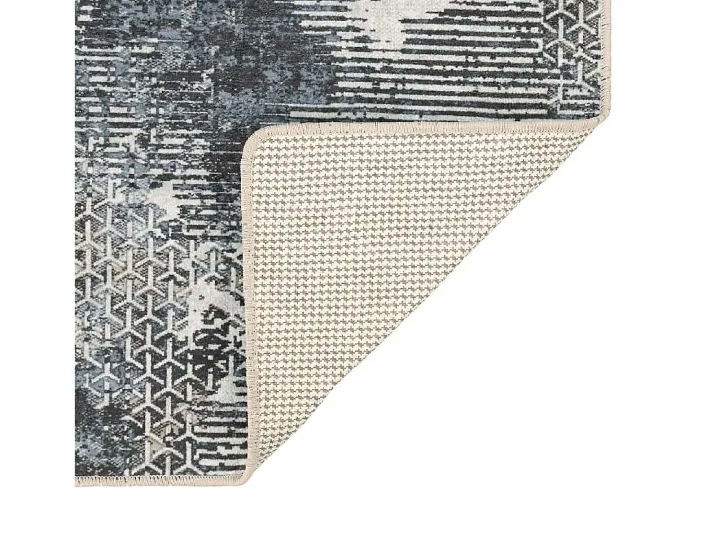 Garden Furniture Alfombra De Salón-Elsje Alfombra lavable antideslizante multicolor 80x300 cm Gris
