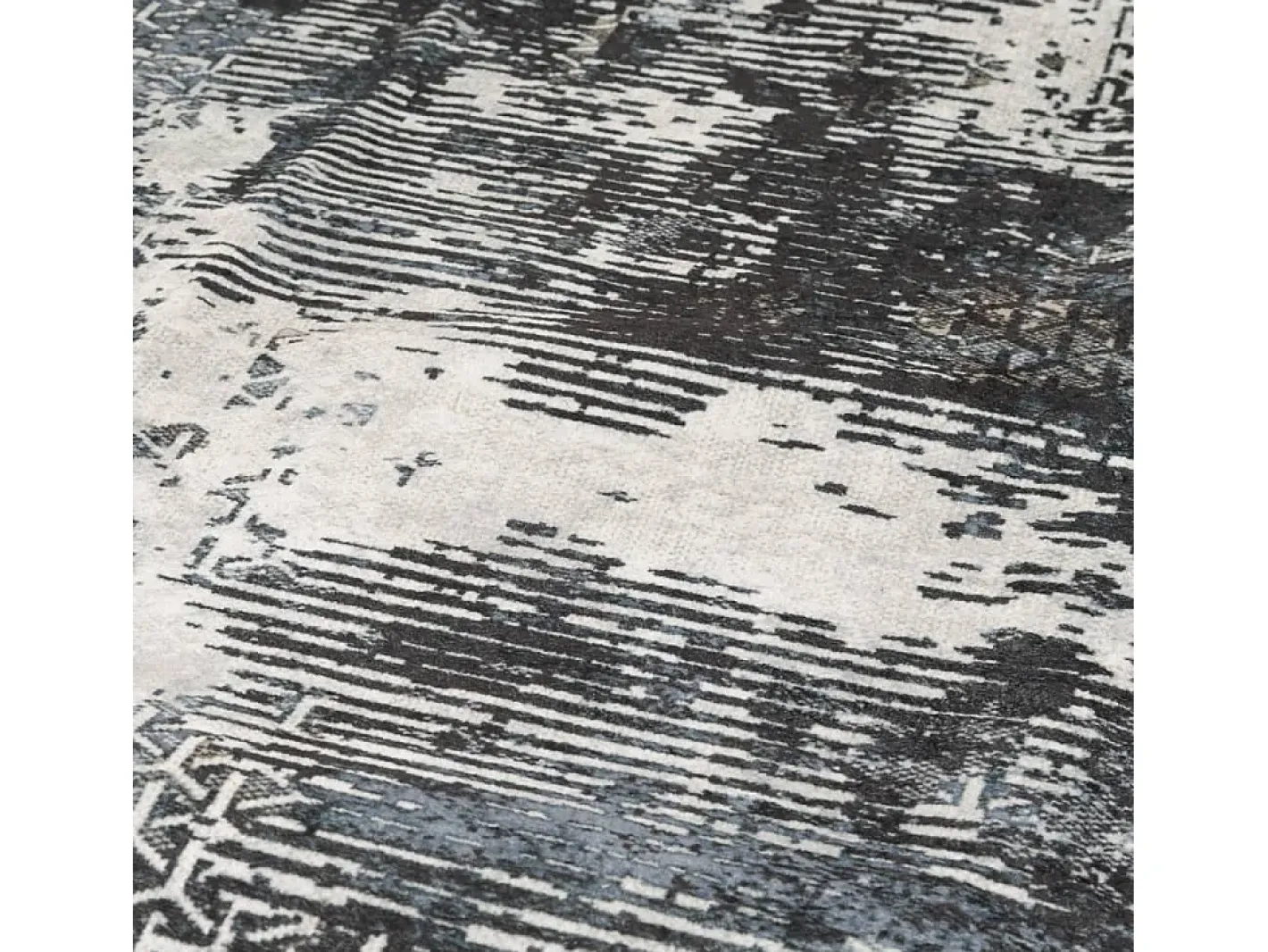 Garden Furniture Alfombra De Salón-Elsje Alfombra lavable antideslizante multicolor 80x300 cm Gris