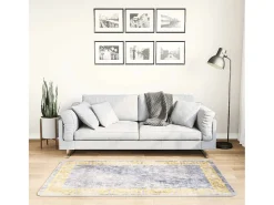 Online Garden Furniture Elsje Alfombra lavable antideslizante 80x150 cm Gris