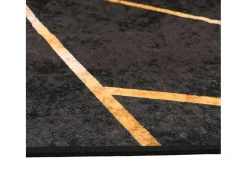 Discount Garden Furniture Elsje Alfombra lavable antideslizante y dorado 160x230 cm Negro