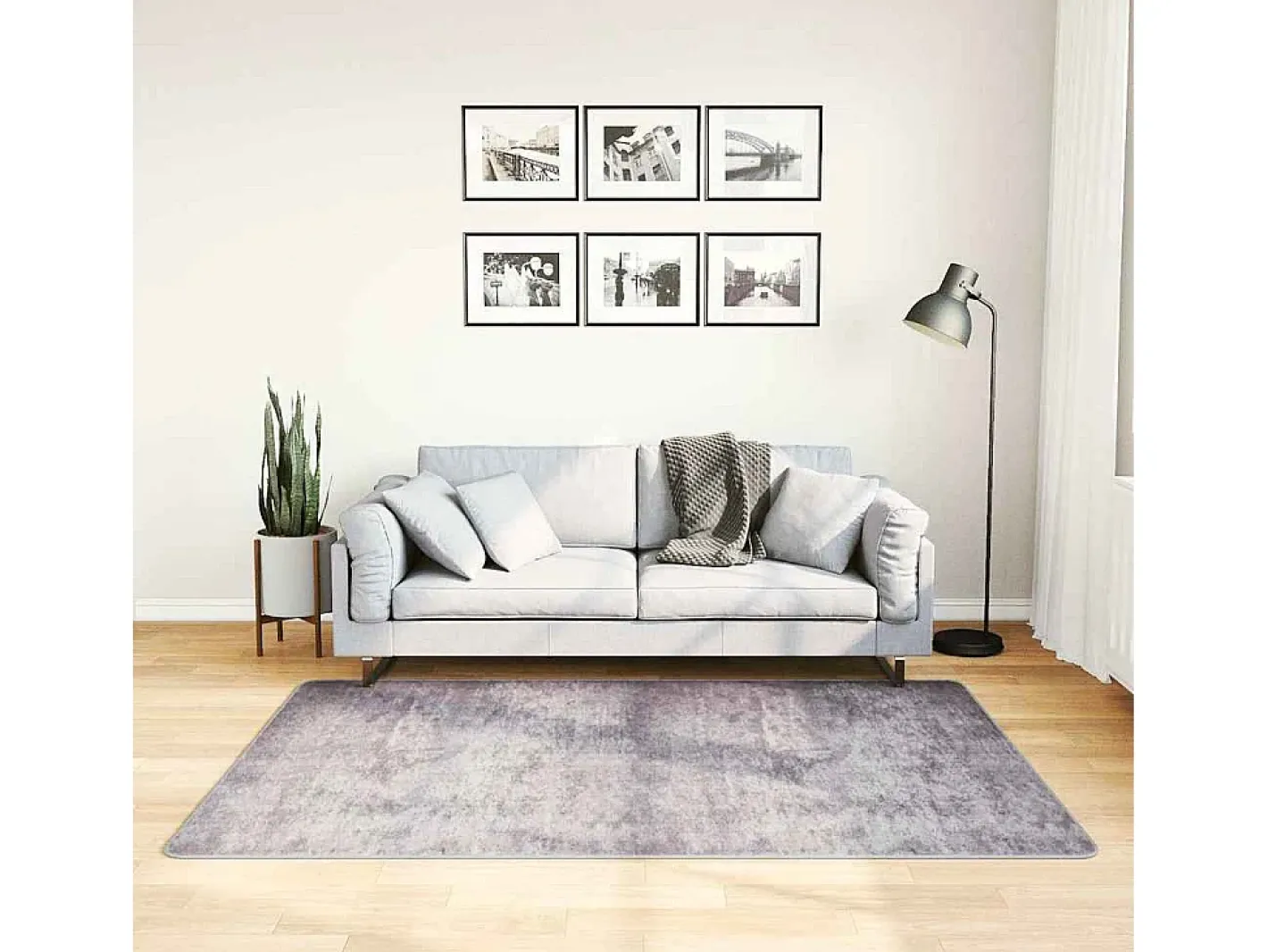 Garden Furniture Elsje Alfombra lavable antideslizante 120x180 cm Gris