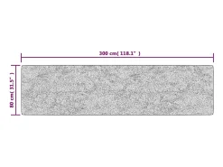 Garden Furniture Alfombra De Salón-Elsje Alfombra lavable antideslizante 80x300 cm Gris