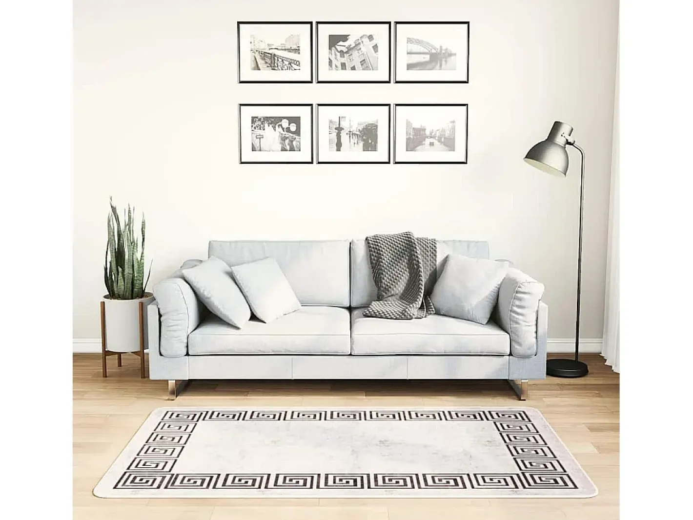 Online Garden Furniture Elsje Alfombra lavable antideslizante claro 80x150 cm Beige