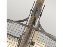 Lámpara Suspendida-Elstead Ahrendale Multi Arm Chandelier 4 Light Mesh Iron Finish, E27 Gris
