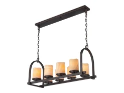 Lámpara Suspendida-Elstead Aldora 8 Light Ceiling Island Pendant Bar Brons, E27 Bronce