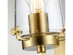 Hot Elstead Alton 1 ljus vägglampa, borstad mässing, IP44, E27 Camel