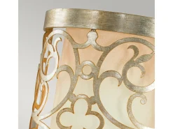 Aplique Para Pared-Elstead Arabesque 1 ljus inomhusvägglampa Silver Leaf, E14 Plateado