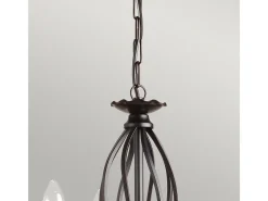 Lámpara Suspendida-Elstead Artisan Ljuskrona 3 ljussvart finish, E14 Negro