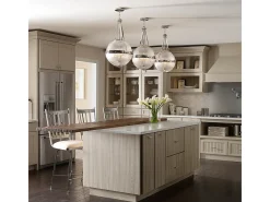 Lámpara Suspendida-Elstead Aster 3 Light Globe takhänge polerad nickel, E14 Gris