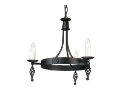 Online Elstead Belfry Ljuskrona 3 ljussvart finish, E14 Negro