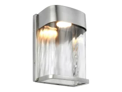 Discount Elstead Bennie LED 1 Ljus Utomhus Liten Vägglampa Målad Borstad Stål IP44 Gris
