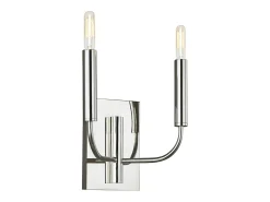 Aplique Para Pared-Elstead Brianna 2 ljus vägglampa, polerad nickel, E14 Gris