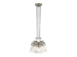Elstead Brinley 6 Light Cluster Pendel Borstad Nickel, E27 Gris