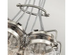 Elstead Brinley 6 Light Cluster Pendel Borstad Nickel, E27 Gris