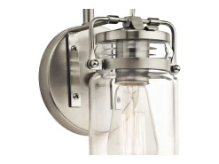 Aplique Para Pared-Elstead Brinley 1 Lätt vägglampa Borstad Nickel, E27 Gris